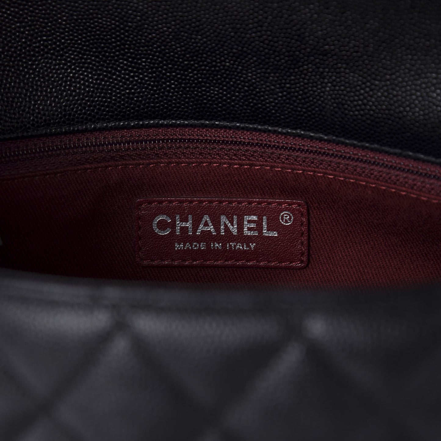 Caviar Quilted Small Coco Handle Flap Black