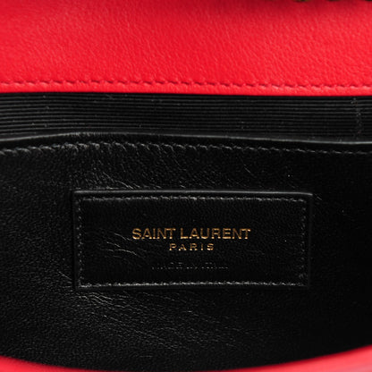 Saint Laurent Calfskin Studded Small Monogram Satchel Red 7 of 7