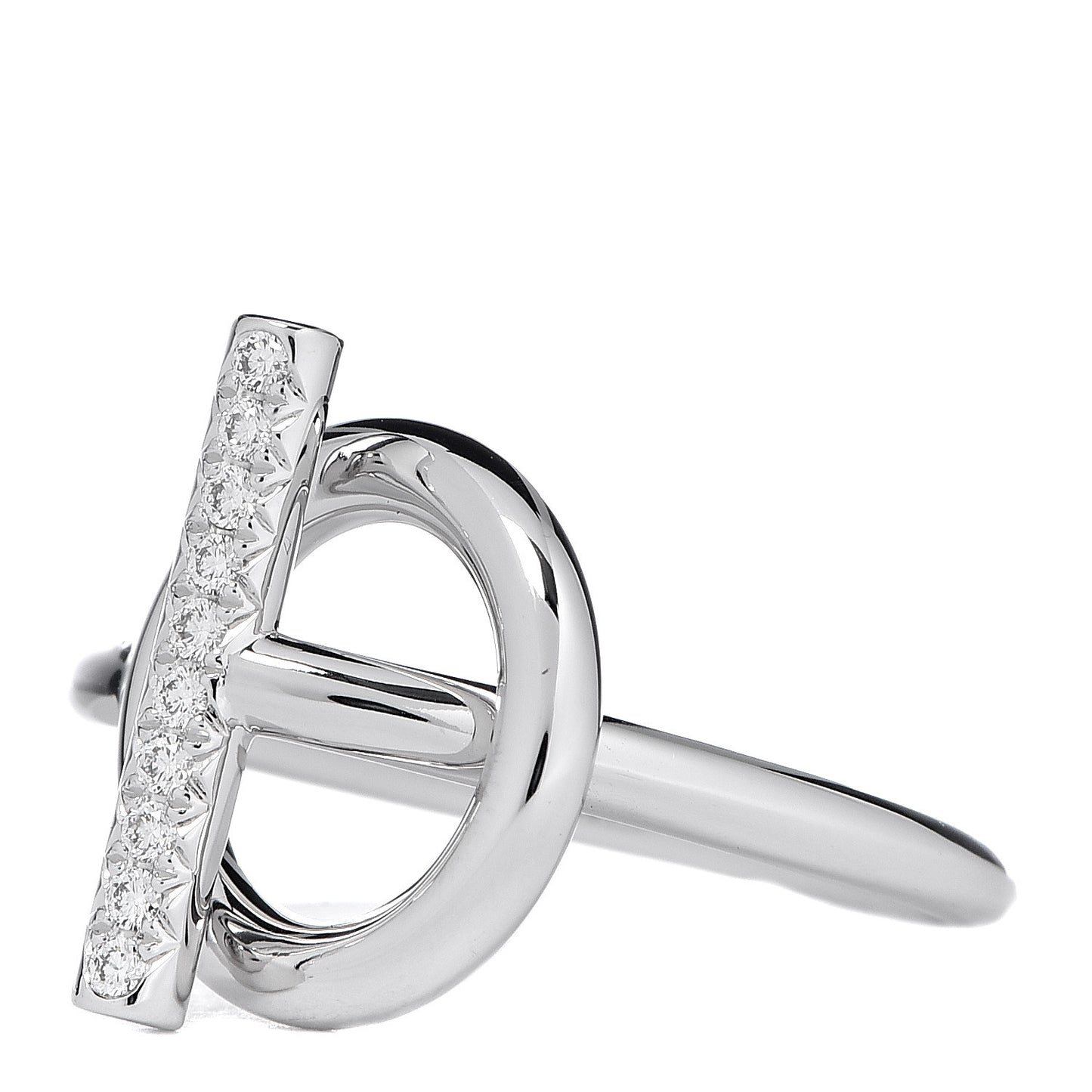 18K White Gold Diamond PM Echappee Ring 48 4.5