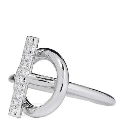 Hermes 18K White Gold Diamond PM Echappee Ring 48 4.5 3 of 7