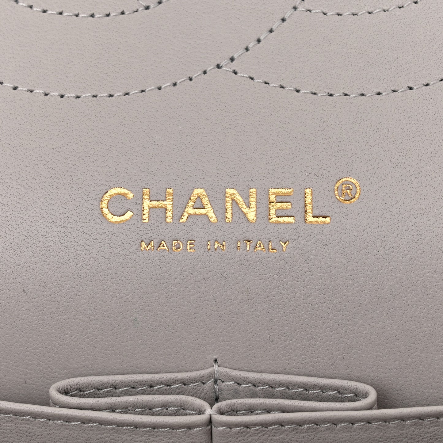 Caviar Quilted Jumbo Double Flap Grey