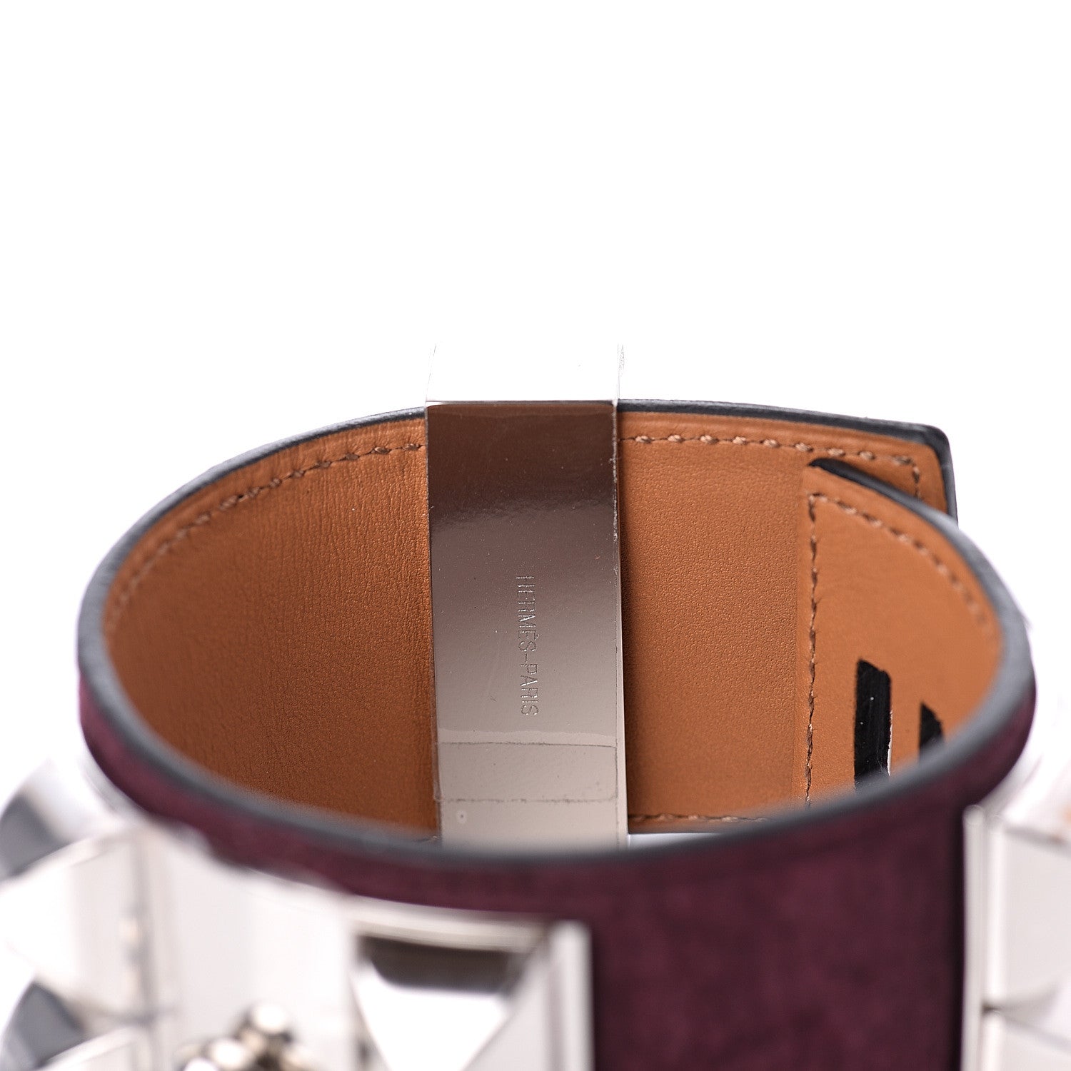 Hermes Veau Doblis Suede Collier de Chien CDC Bracelet S Prune 4 of 5