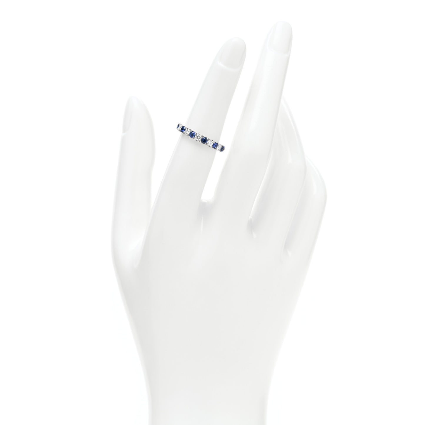 Platinum Diamond Blue Sapphire 2.8mm Eden Partway Band Ring 49 5