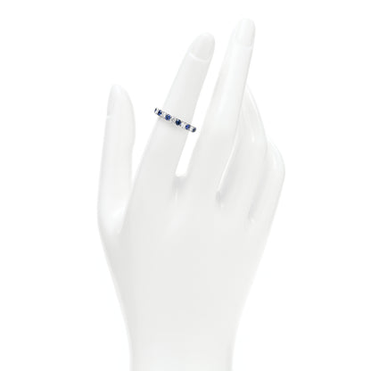David Yurman Platinum Diamond Blue Sapphire 2.8mm Eden Partway Band Ring 49 5 2 of 5