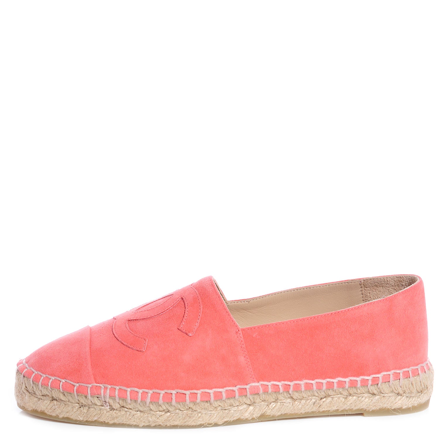 Chanel Suede Lambskin Single Sole CC Espadrilles 38 Pink 1 of 8