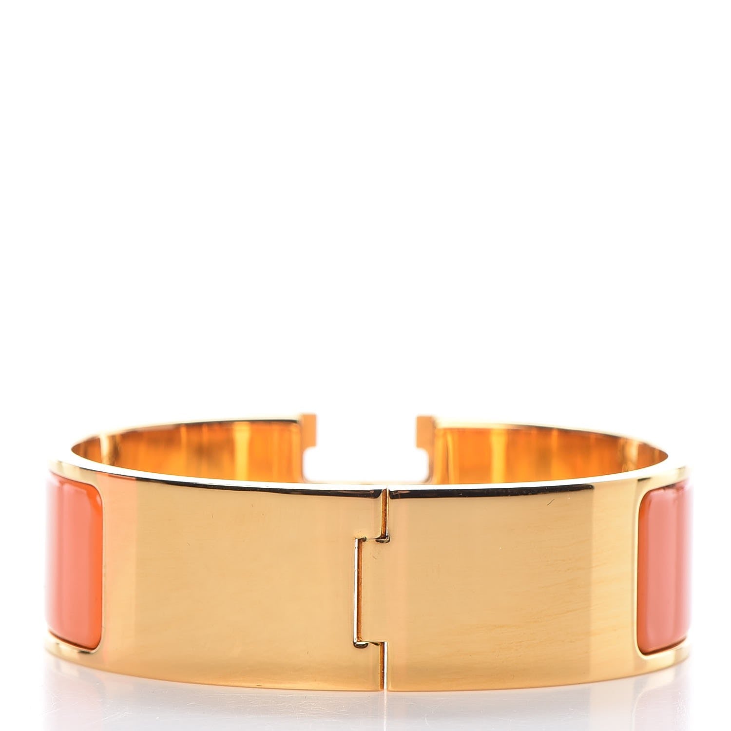 Hermes Enamel Wide Clic Clac H Bracelet GM Orange 4 of 6
