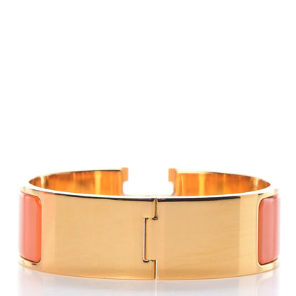 Hermes Enamel Wide Clic Clac H Bracelet GM Orange 4 of 6