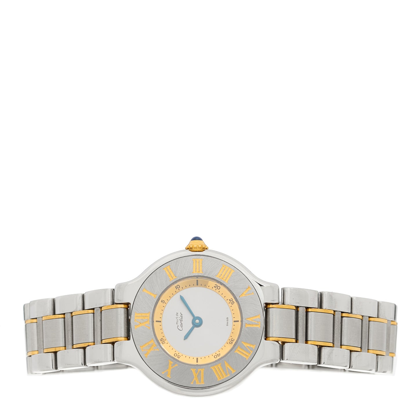 Stainless Steel 18K Yellow Gold 28mm Must de 21 Quartz Watch