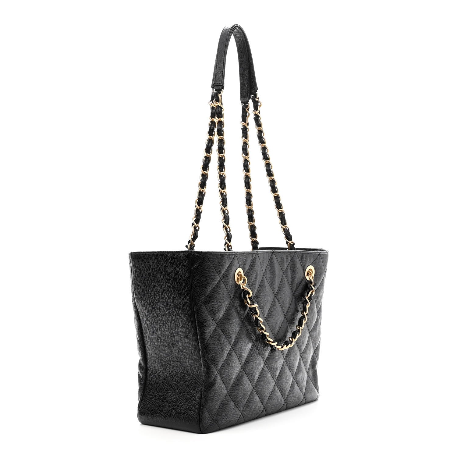 Chanel Caviar Quilted Small Shopping Tote Black 3 of 9