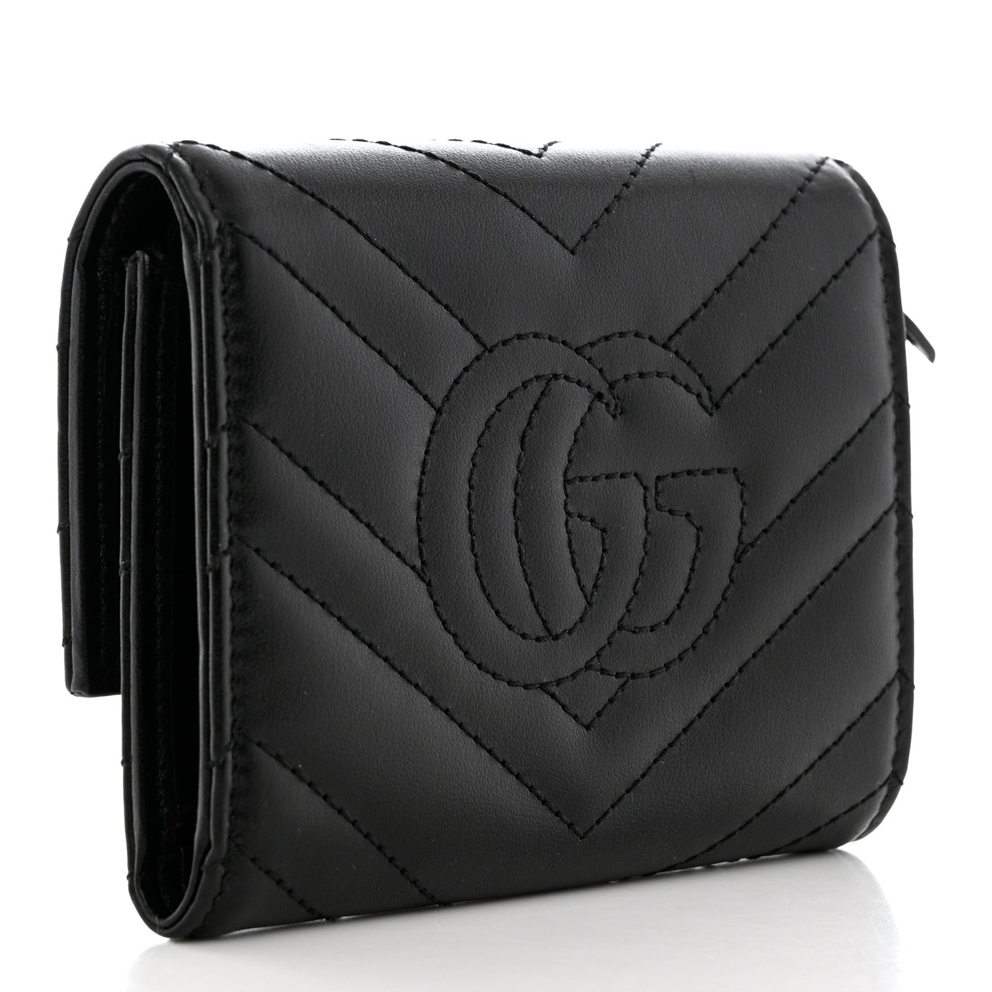 Calfskin Matelasse GG Marmont Wallet Black