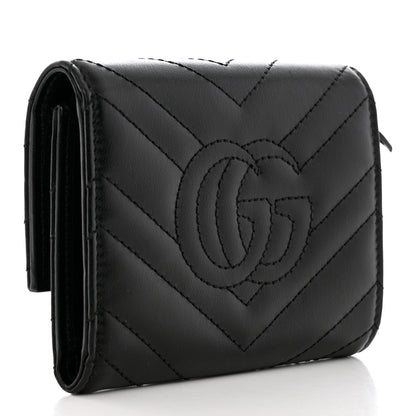 Gucci Calfskin Matelasse GG Marmont Wallet Black 3 of 8
