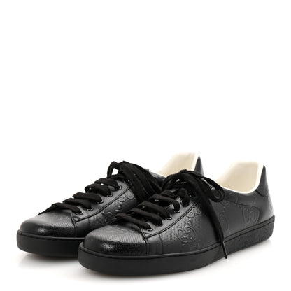 Gucci Calfskin GG Tennis Embossed Mens Ace Sneakers 11 Black 4 of 11