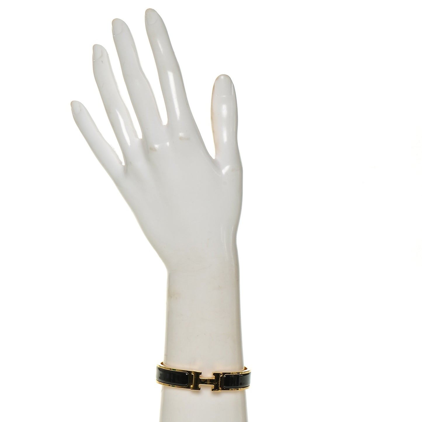 Enamel Narrow Clic Clac H Bracelet PM Black