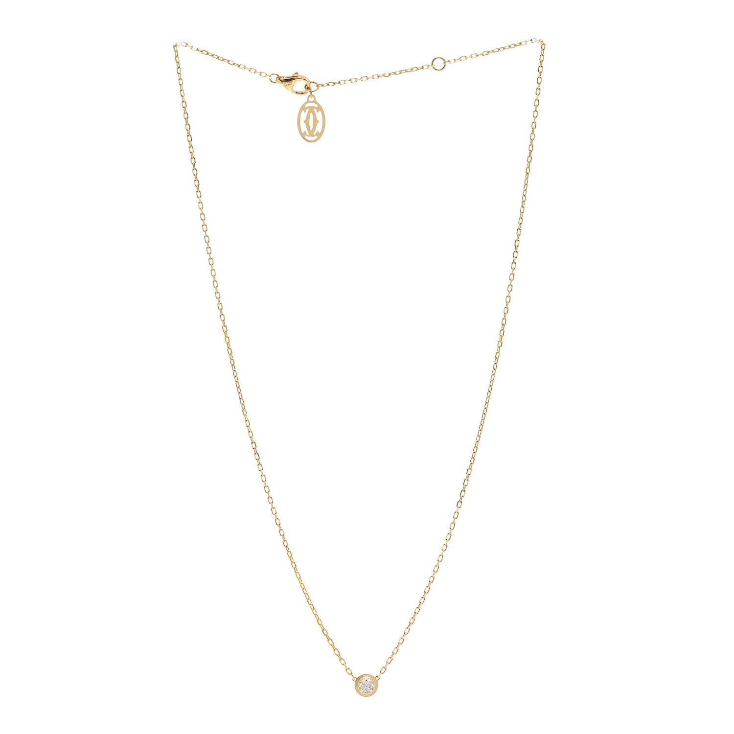 Cartier 18K Yellow Gold Diamond LM D'Amour Pendant Necklace 3 of 6