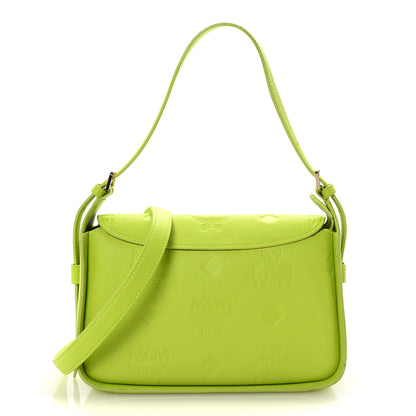 MCM Calfskin Ottomar Small Aren Flap Hobo Acid Green 1 of 9
