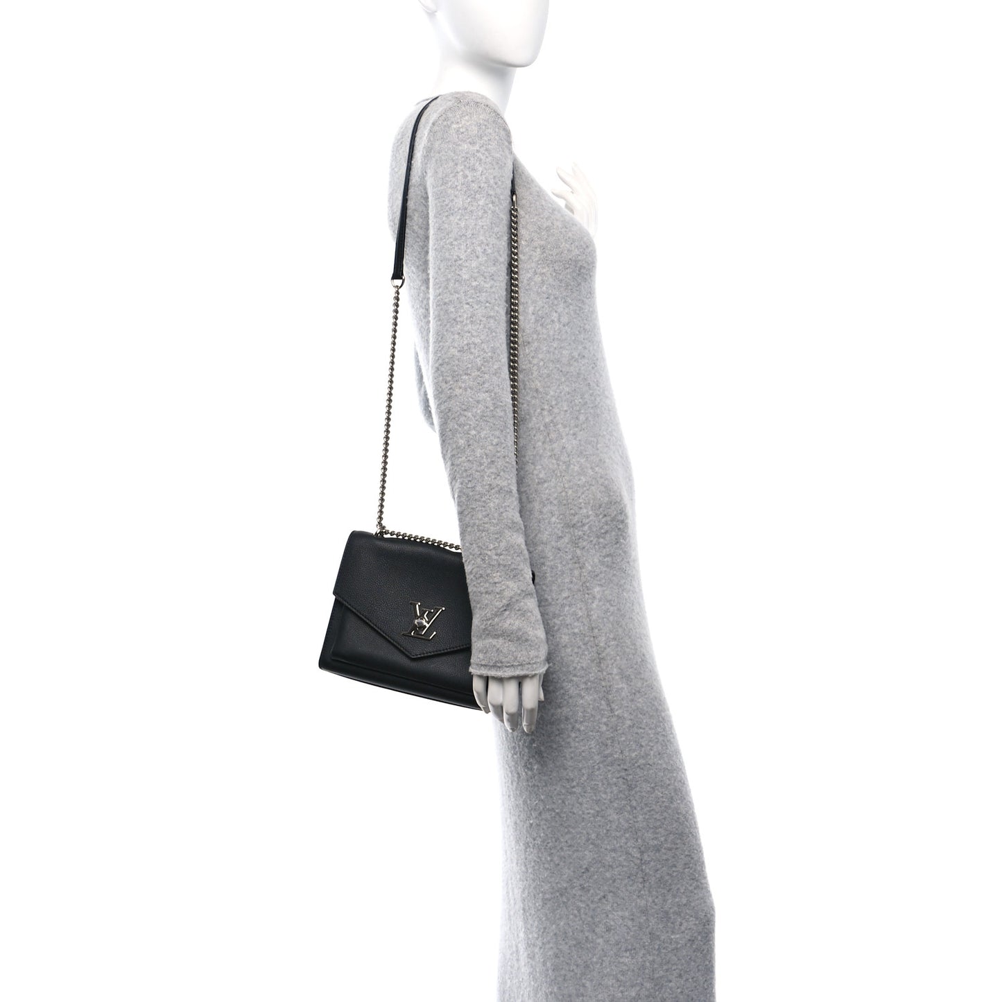 Soft Calfskin Mylockme Chain Bag BB Black