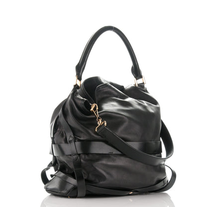 Burberry Soft Lambskin Bridle Calfskin Medium Gosford Hobo Black 3 of 6