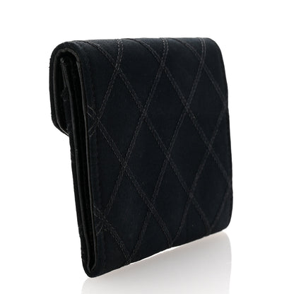 Chanel Satin Stitched Flap Card Case Black 3 of 8