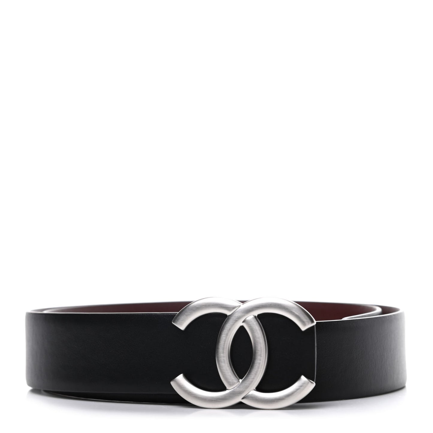 Calfskin CC Reversible Belt 75 30 Black Burgundy