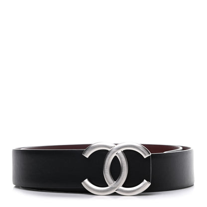 Chanel Calfskin CC Reversible Belt 75 30 Black Burgundy 1 of 5