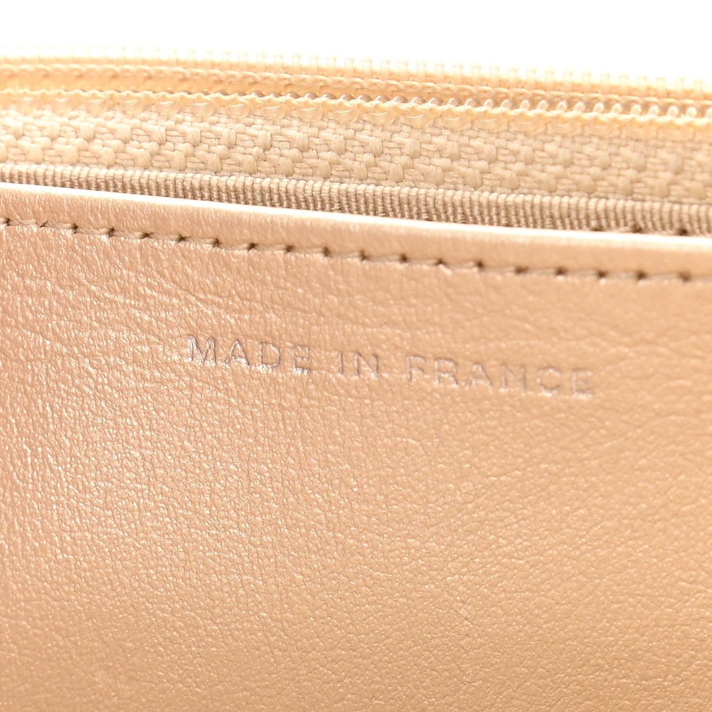 Metallic Sheepskin Quilted Reissue Wallet On Chain WOC Beige