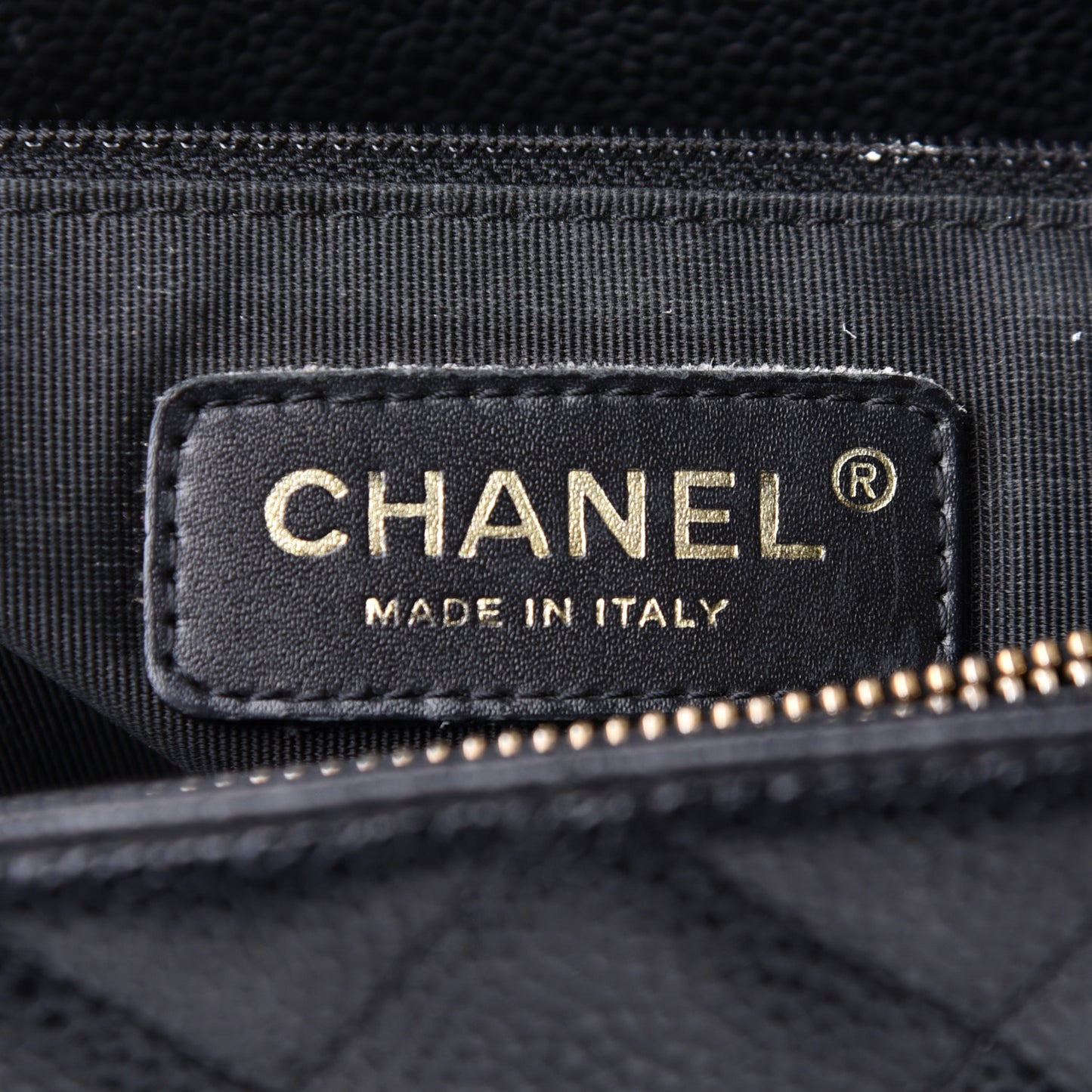 Caviar Quilted Grand Shopping Tote GST Black
