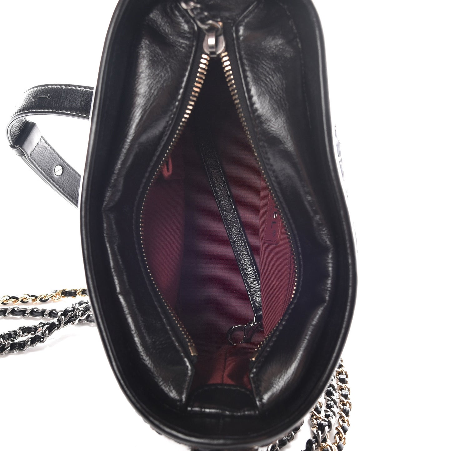 Tweed Calfskin Small Gabrielle Hobo Black