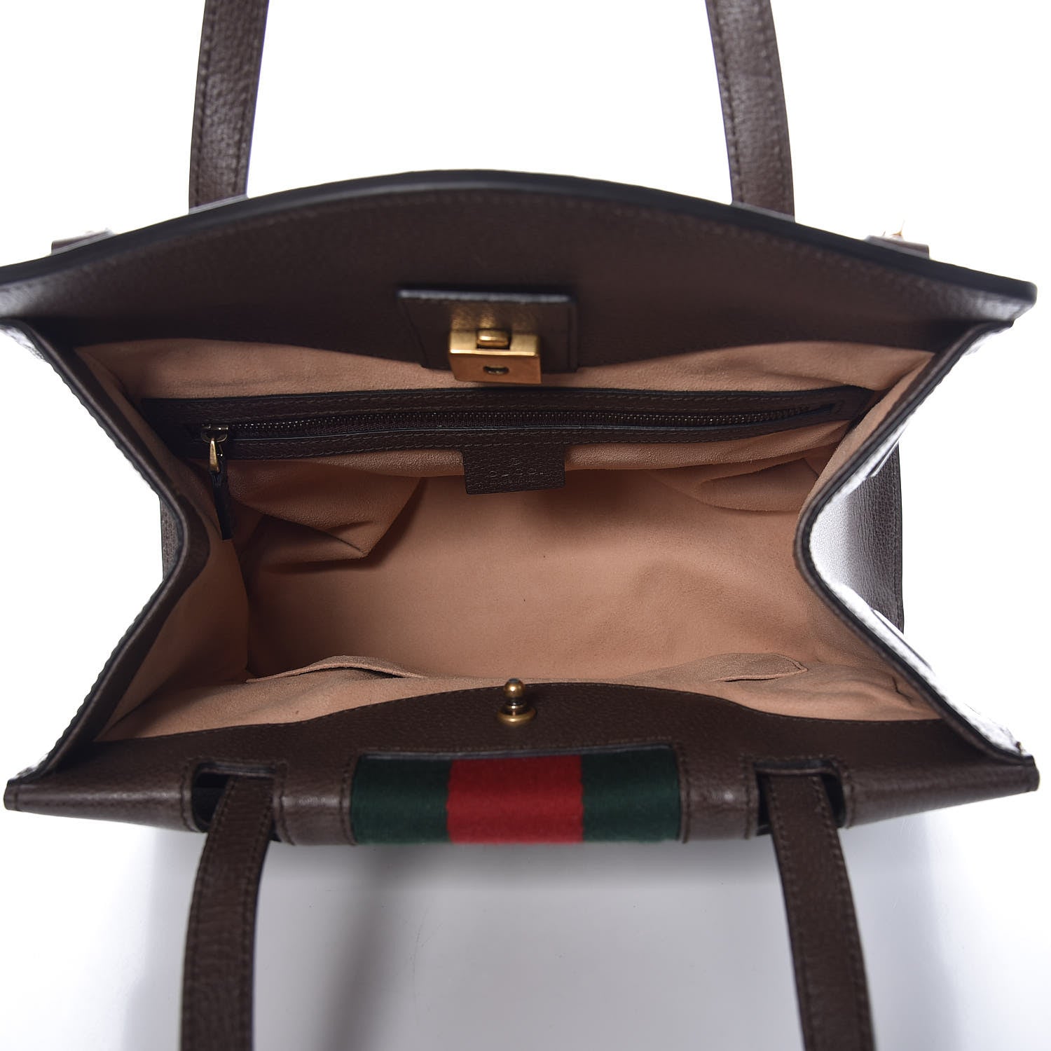 Gucci Textured Calfskin Web Crystal Butterfly Stripe Medium Totem Top Handle Bag New Acero 5 of 8