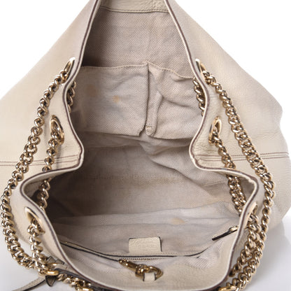 Gucci Pebbled Calfskin Medium Soho Chain Shoulder Bag Off White 5 of 16