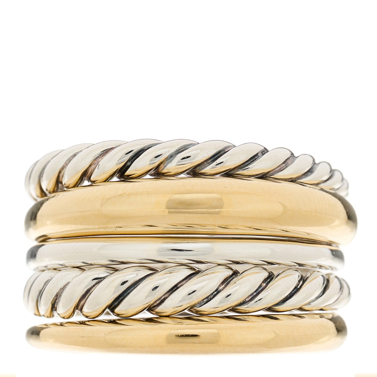 Sterling Silver 18K Yellow Gold Wide Pure Form Ring 54 6.75