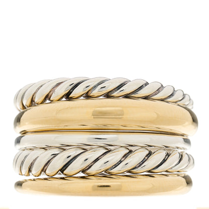 David Yurman Sterling Silver 18K Yellow Gold Wide Pure Form Ring 54 6.75 1 of 5