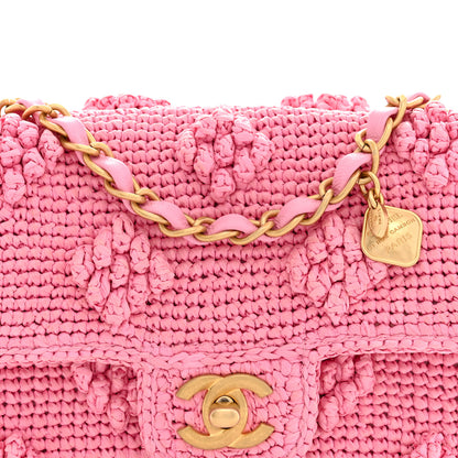 Chanel Raffia Small Dolce Raffia Flap Bag Pink 8 of 11