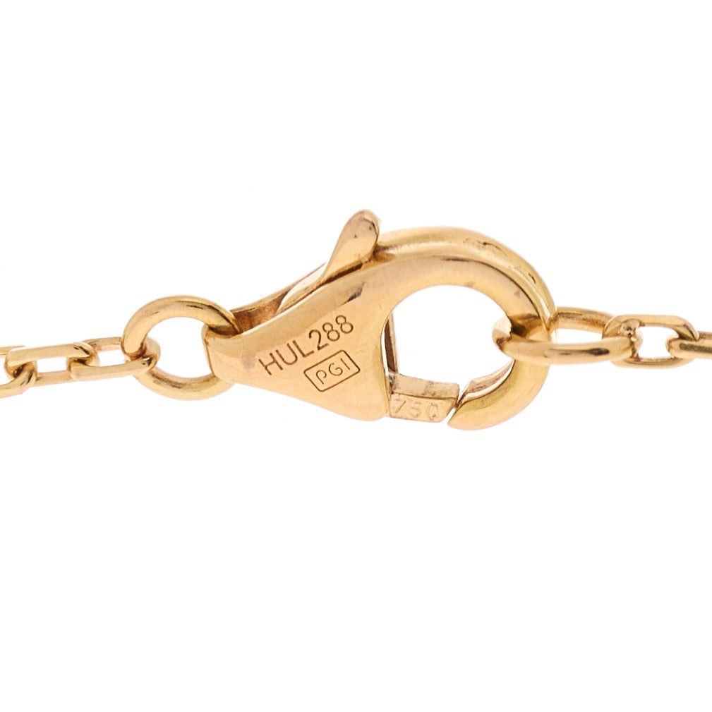 18K Pink Gold Diamond Interlocking LOVE Paved Necklace