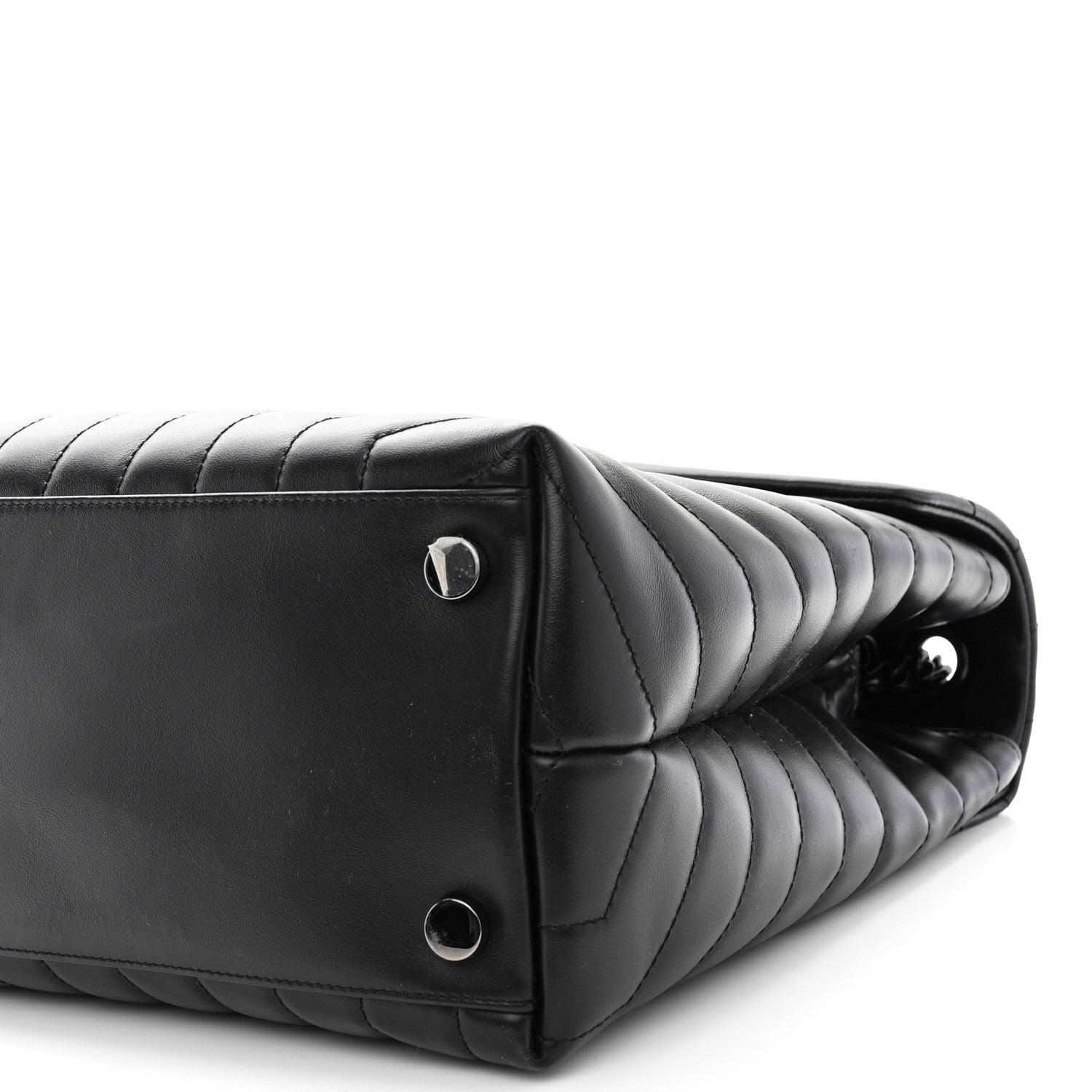Saint Laurent Calfskin Y Quilted Monogram Monochrome Large Loulou Chain Satchel Black 11 of 12