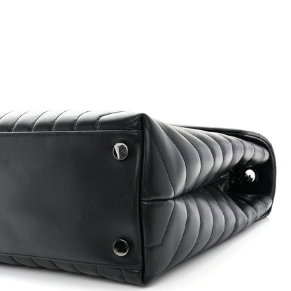 Saint Laurent Calfskin Y Quilted Monogram Monochrome Large Loulou Chain Satchel Black 11 of 12