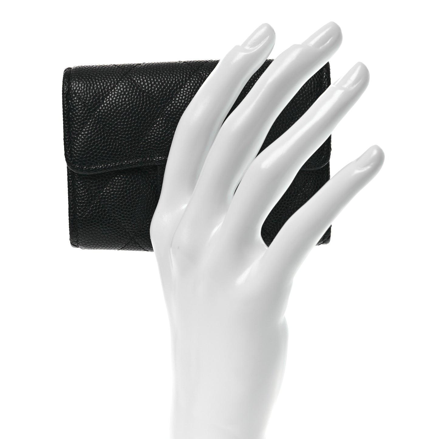 Caviar Quilted Classic 4 Key Holder Wallet Black
