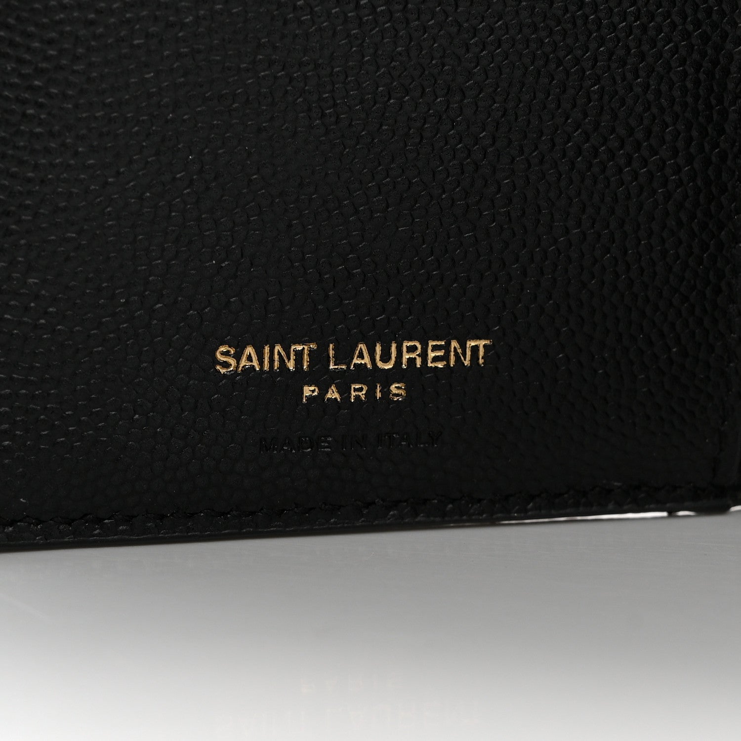 Saint Laurent Grain De Poudre Matelasse Chevron Monogram Zipped Two-Part Wallet Black 6 of 10