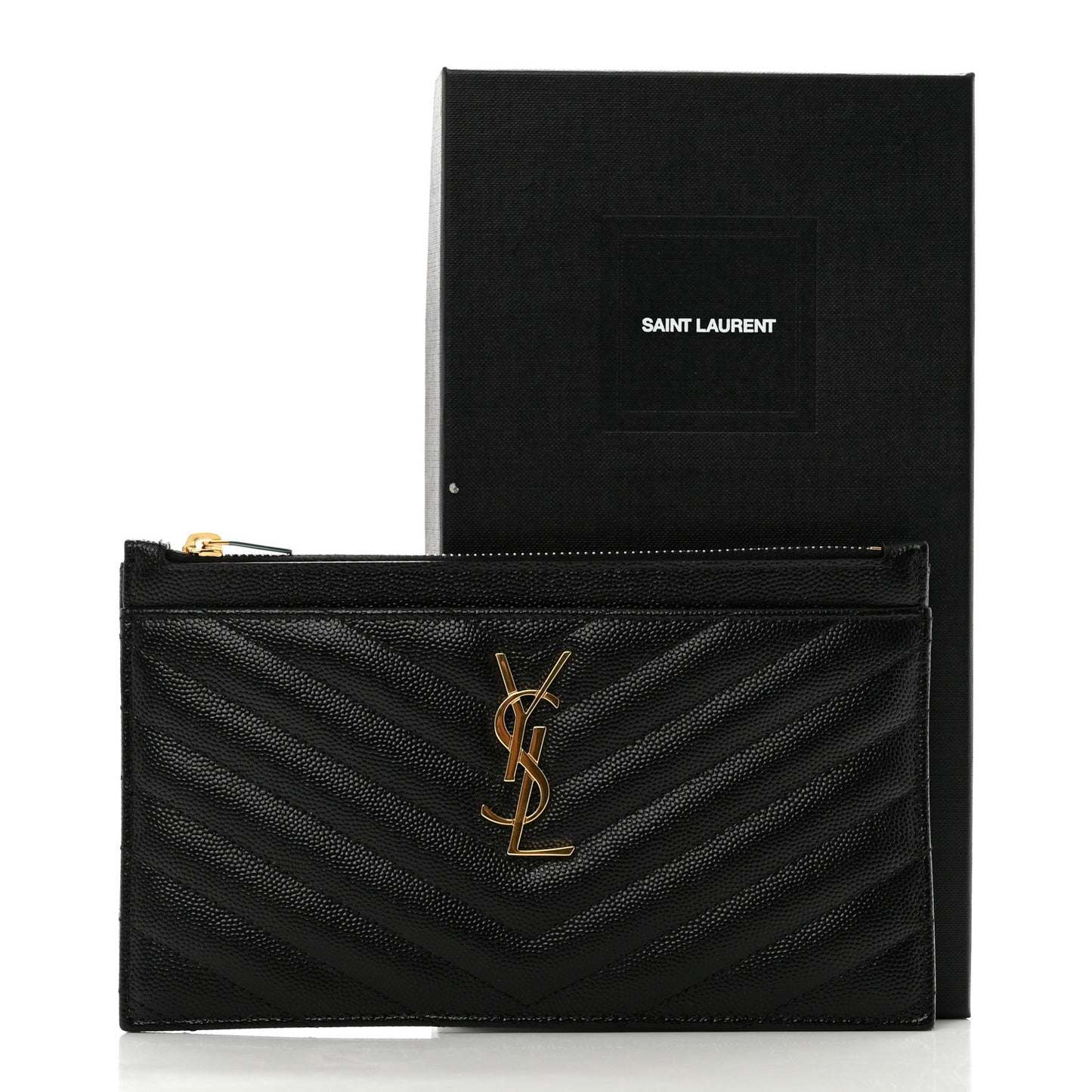Grain De Poudre Chevron Monogram Bill Pouch Black