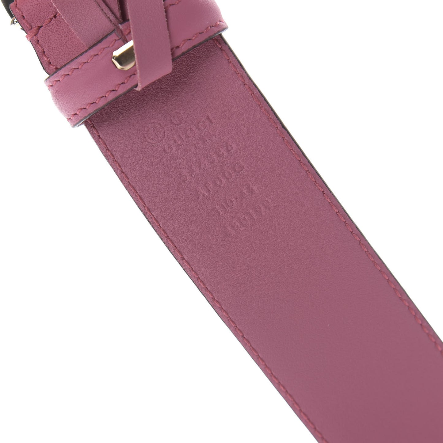Moon Calfskin Interlocking G 37mm Belt 110 44 Glossy Pink