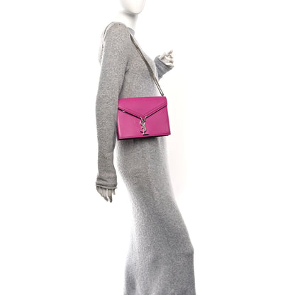 Saint Laurent Smooth Calfskin Monogram Cassandra Clasp Bag Electric Fuchsia 2 of 9
