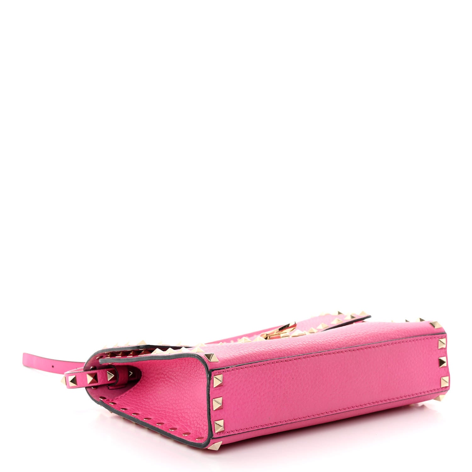 Valentino Garavani Pebbled Calfskin Medium Rockstud Flip Lock Crossbody Bag Pink Orchid 4 of 12