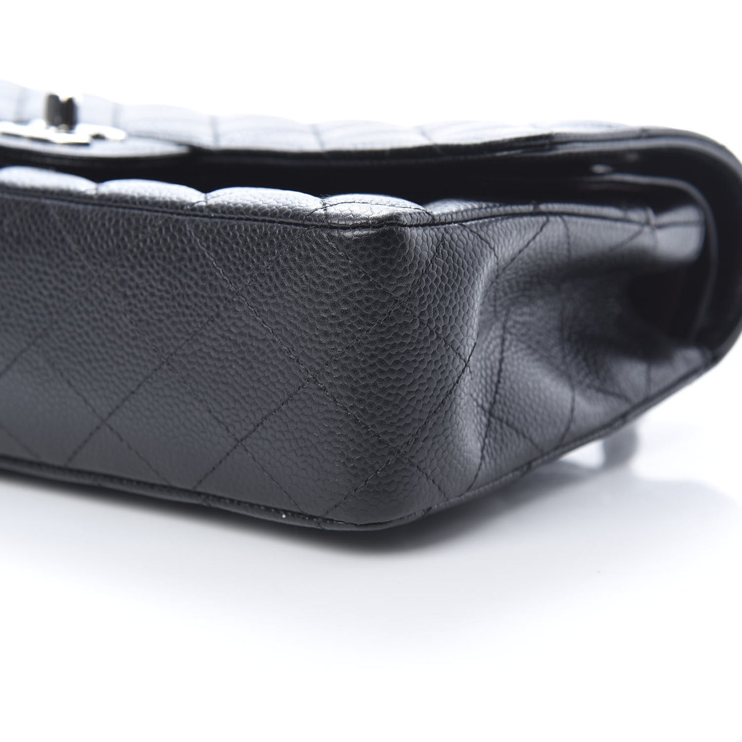 Caviar Quilted Medium Double Flap Black