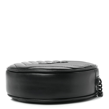 Saint Laurent Calfskin Matelasse Chevron Round Vinyle Camera Bag Black 10 of 12