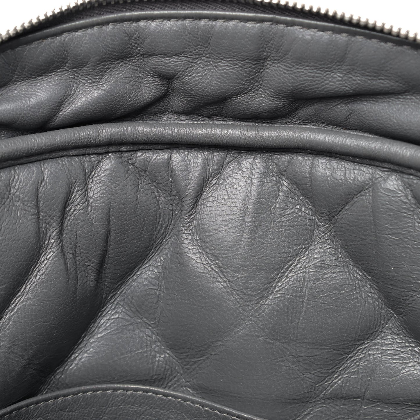 Aged Calfskin Quilted Large Reissue Camera Case Grey