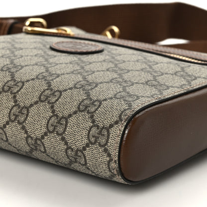 Gucci GG Supreme Monogram Azalea Calfskin Retro Interlocking G Flat Messenger Bag Beige Ebony Brown Sugar 9 of 9