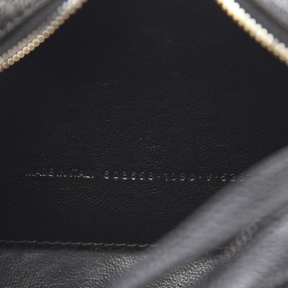 Balenciaga Grained Calfskin Logo XS Ville Top Handle Camera Bag Black White 6 of 9