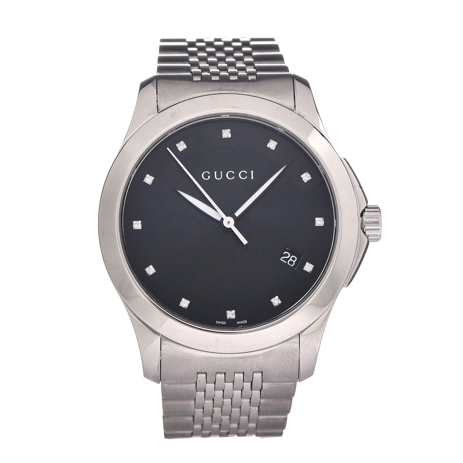 Gucci Stainless Steel Diamond 38mm G-Timeless Quartz Watch Black 1 of 11