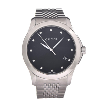 Gucci Stainless Steel Diamond 38mm G-Timeless Quartz Watch Black 1 of 11