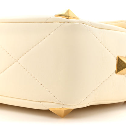 Valentino Garavani Nappa Large Roman Stud Shoulder Bag Ivory 8 of 10