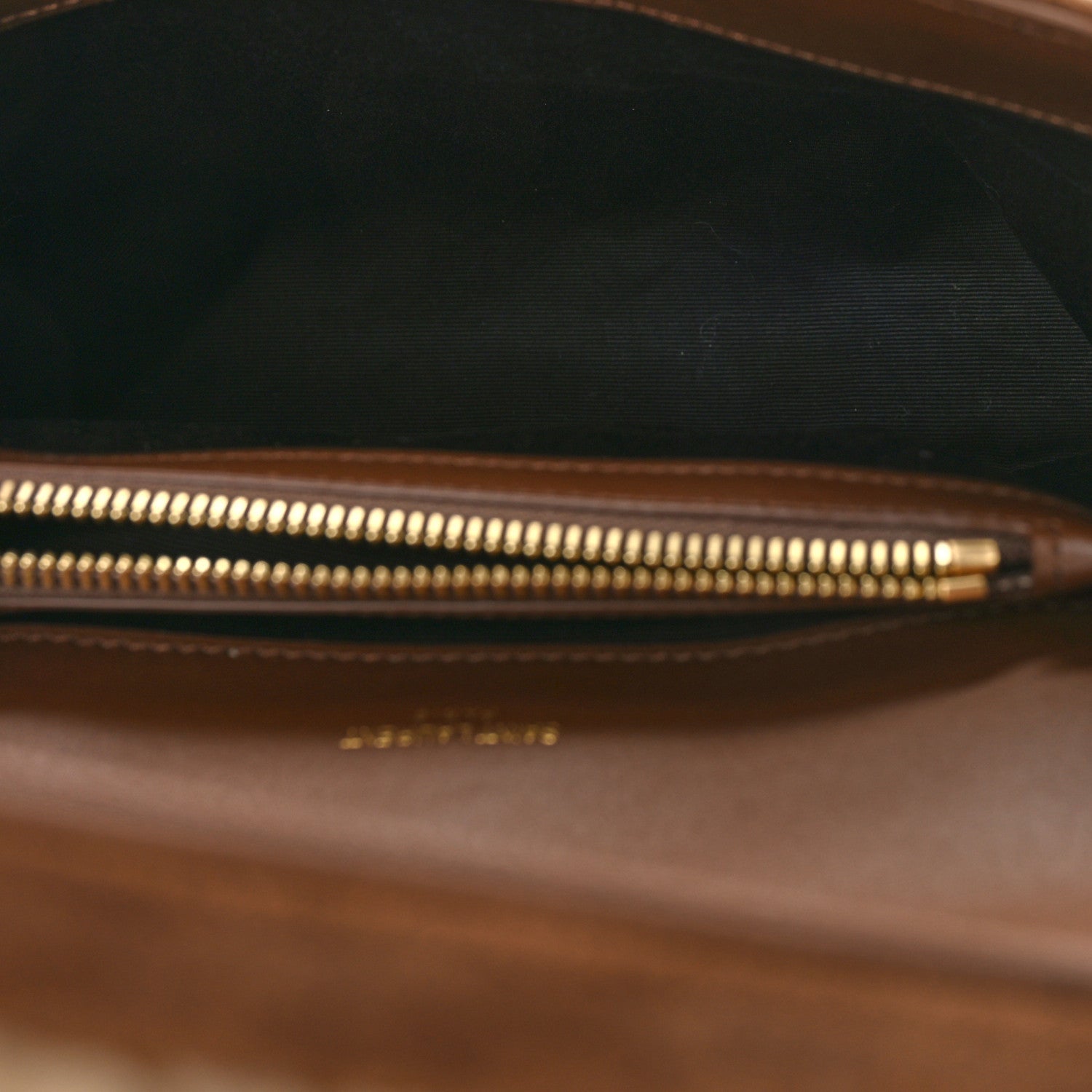 Saint Laurent Nubuck Shearling Chevron Monogram Medium College Bag Dark Cigar Natural Beige 5 of 8